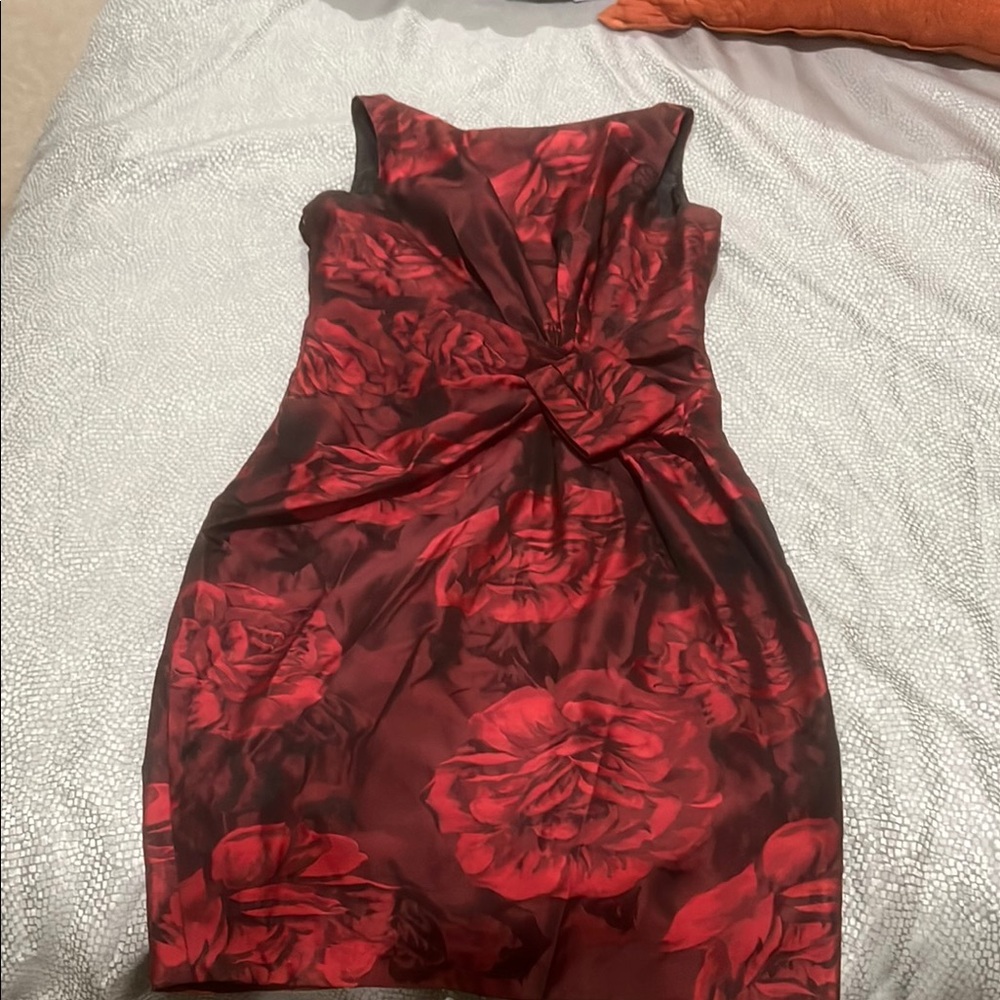 Jones Wear Red Sweetheart Sheath Mini Dress